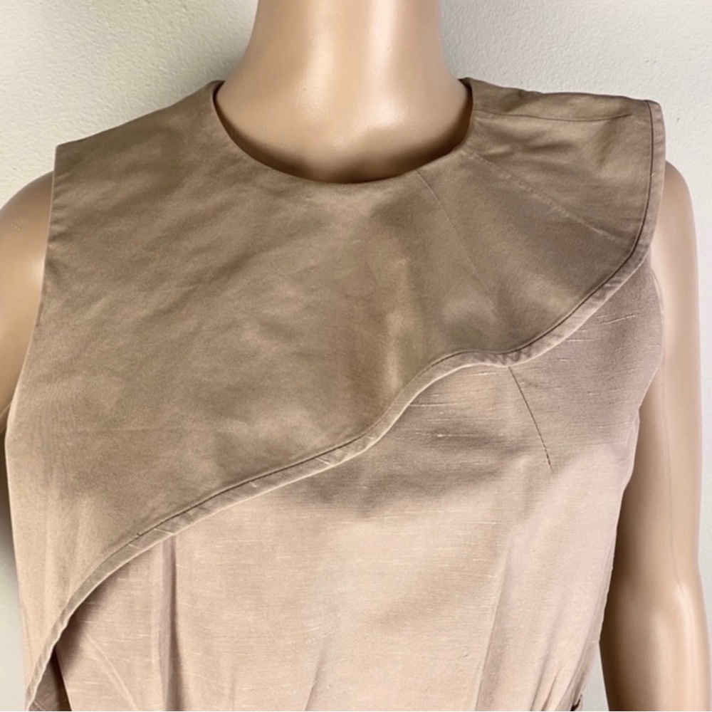 CARVEN TAUPE RUFFLED MINI DRESS - Picture 3 of 8